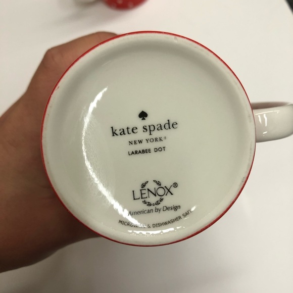 Kate Spade Lenox Larabee Dot Red Coffee Mug - Picture 3 of 4
